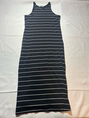 Athleta Black Tank Top with White Stripe